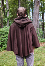 Cloakmakers.com 5725-Washable Brown Wool Blend Cloak w/ Dark Olive Green Hood Lining