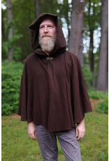 Cloakmakers.com 5725-Washable Brown Wool Blend Cloak w/ Dark Olive Green Hood Lining