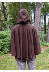 Cloakmakers.com 5725-Washable Brown Wool Blend Cloak w/ Dark Olive Green Hood Lining