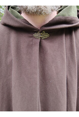 Cloakmakers.com 5725-Washable Brown Wool Blend Cloak w/ Dark Olive Green Hood Lining