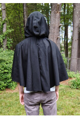 Cloakmakers.com 5726-Washable Black Wool Blend Cloak w/ Forest Green Hood Lining & Pockets