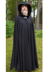 Cloakmakers.com 5727-Washable Black Wool Blend Cloak w/ Black Hood Lining