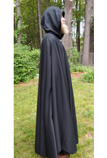 Cloakmakers.com 5727-Washable Black Wool Blend Cloak w/ Black Hood Lining