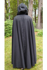 Cloakmakers.com 5727-Washable Black Wool Blend Cloak w/ Black Hood Lining