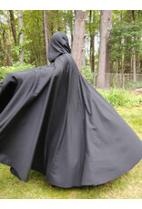 Cloakmakers.com 5727-Washable Black Wool Blend Cloak w/ Black Hood Lining