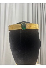 Cloakmakers.com Green Oval Stone on Wide Oak and Acorn Band - Hermia
