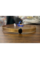 Black Oval Stone on Bordered Burnish Band - Hermia