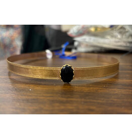 Black Oval Stone on Bordered Burnish Band - Hermia