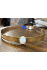 Cloakmakers.com White Oval Stone on Spiral Center Band - Hermia