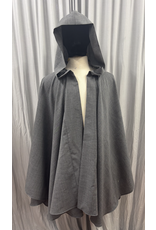Cloakmakers.com 5733-Grey Cloak w/ Sword, Rose, & Book Embroidery, Washable Wool Suiting