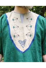 Cloakmakers.com J897-Washable Green Linen Tunic w/ Archer Embroidery