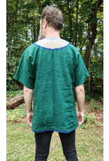 Cloakmakers.com J897-Washable Green Linen Tunic w/ Archer Embroidery