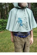 Cloakmakers.com 5715-Washable Seafoam Green Polyester Cloak w/ Seahorse Embroidery