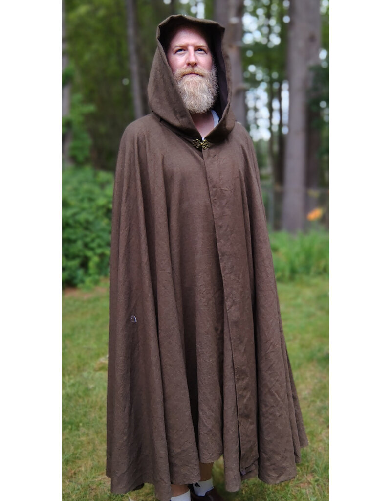 Cloakmakers.com 5734-Washable Lightweight Brown Ranger Cloak w/ Brown Hood Lining