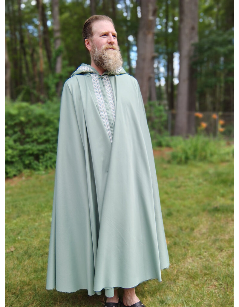 Cloakmakers.com 5735-Washable Seafoam Green Polyester Cloak w/ Green Ivy Trim