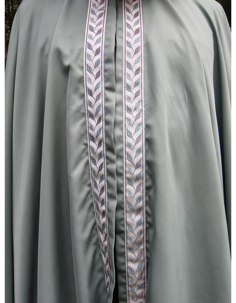 Cloakmakers.com 5735-Washable Seafoam Green Polyester Cloak w/ Green Ivy Trim