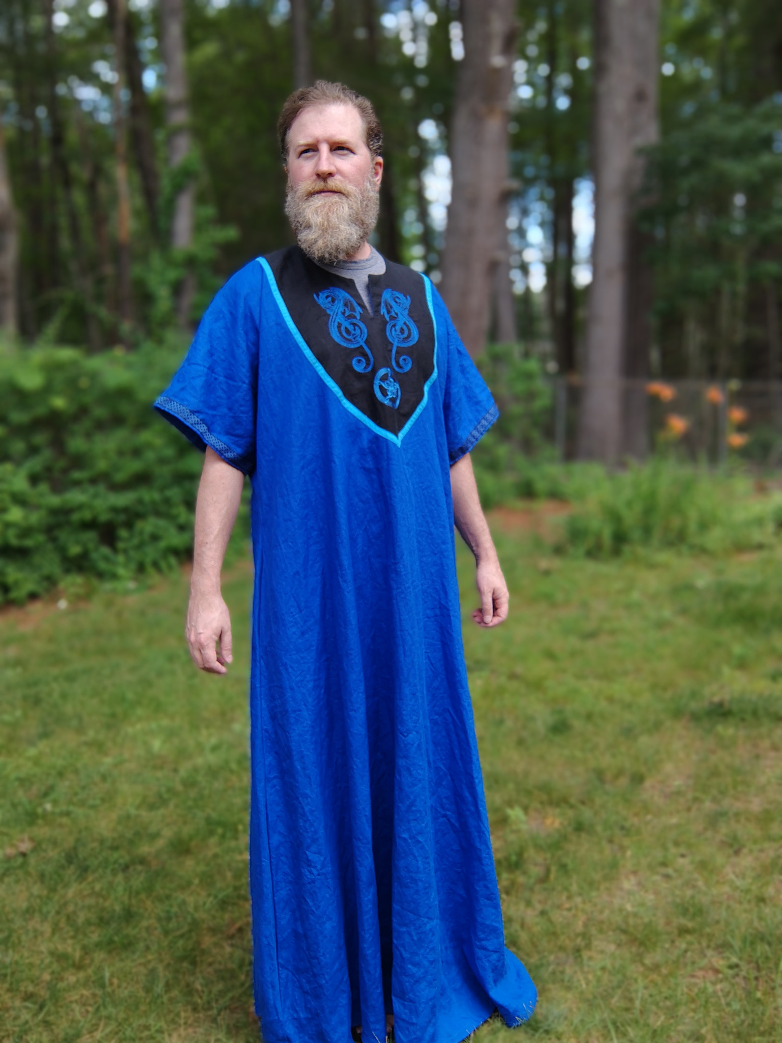 blue linen tunic dress APRIL Linen Tunic Dress
