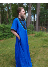 Cloakmakers.com J902-Washable Blue Linen Tunic w/ Blue Dragon Embroidery & Pockets