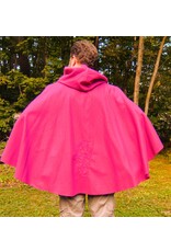 Cloakmakers.com 5494-Washable Hot Pink Cloak w/Triple Moon Embroidery, Pockets