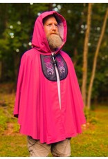 Cloakmakers.com 5494-Washable Hot Pink Cloak w/Triple Moon Embroidery, Pockets
