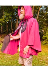 Cloakmakers.com 5494-Washable Hot Pink Cloak w/Triple Moon Embroidery, Pockets
