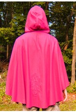 Cloakmakers.com 5494-Washable Hot Pink Cloak w/Triple Moon Embroidery, Pockets