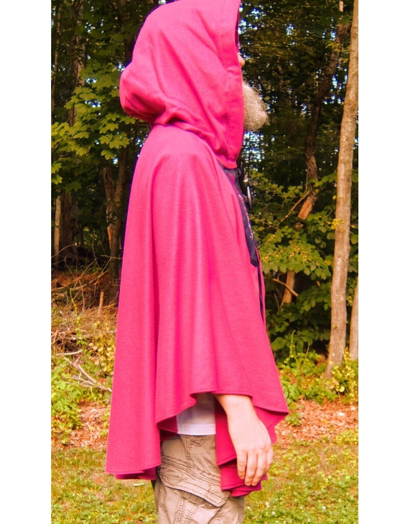 Cloakmakers.com 5494-Washable Hot Pink Cloak w/Triple Moon Embroidery, Pockets