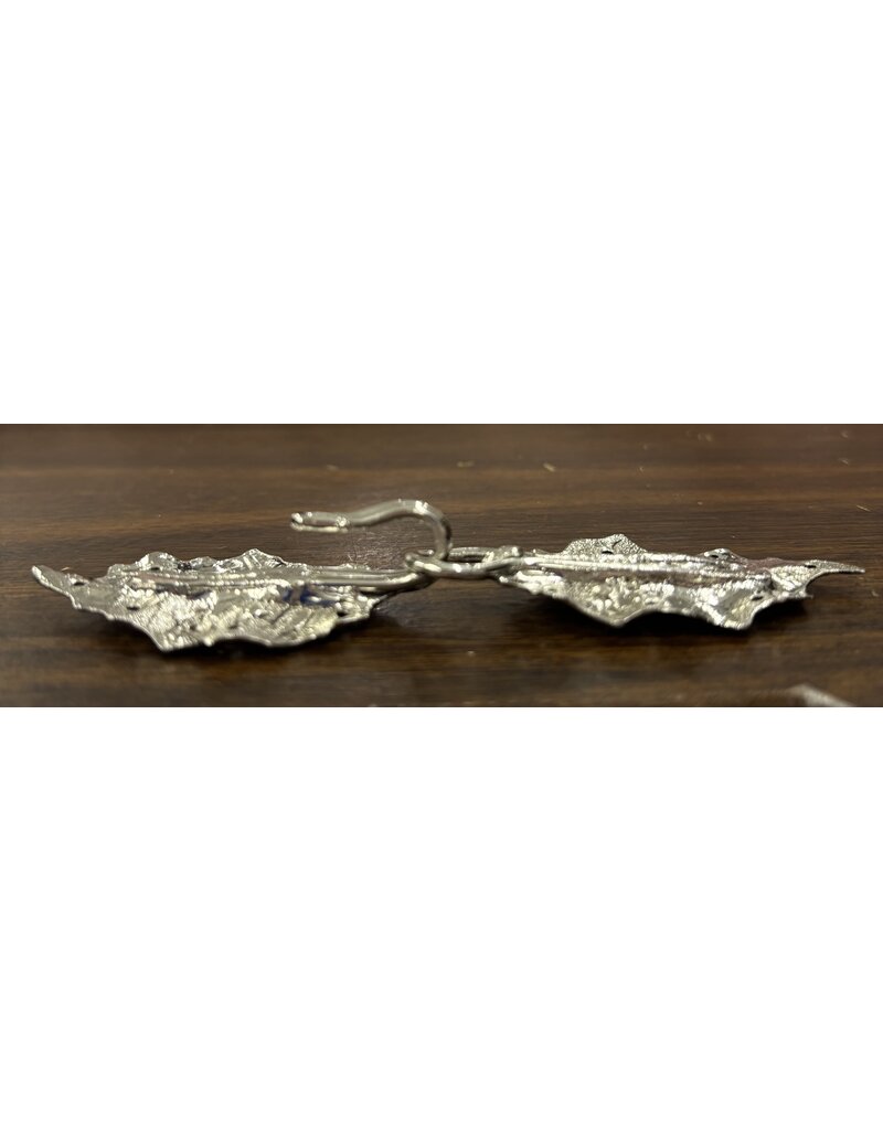 Cloakmakers.com Holly Leaves Cloak Clasp - Silver Tone Plated