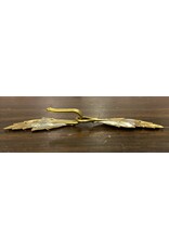 Cloakmakers.com Leaf Double Curved Cloak Clasp - Jewelers Brass