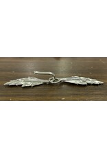 Cloakmakers.com Leaf Double Curved Cloak Clasp - Antique Silver Tone Plated
