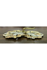 Cloakmakers.com Leaf and Scroll Cloak Clasp - Jewelers Brass