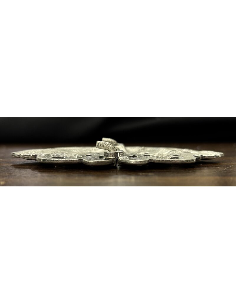 Cloakmakers.com Formal Floral Renaissance Cloak Clasp - Pewter