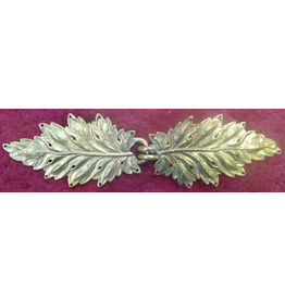 Cloakmakers.com Red Elm Leaf Cloak Clasp -Raw Jewelers Brass