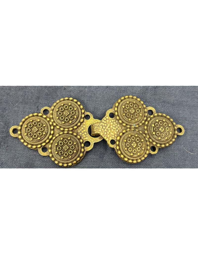 Cloakmakers.com Triple Medallion Pewter Clasp - Bronze Plated
