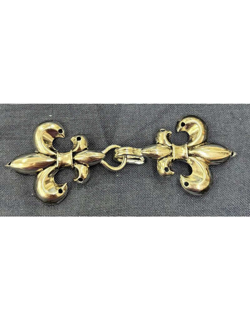 Cloakmakers.com Fleur De Lis Mini Cloak Clasp - Silver Tone Plated