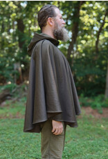 Cloakmakers.com 5741-Washable Brown Hard-Faced Fleece Ruana Cloak w/ Silver Toned Clasp