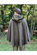 Cloakmakers.com 5741-Washable Brown Hard-Faced Fleece Ruana Cloak w/ Silver Toned Clasp