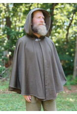 Cloakmakers.com 5741-Washable Brown Hard-Faced Fleece Ruana Cloak w/ Silver Toned Clasp