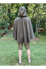 Cloakmakers.com 5741-Washable Brown Hard-Faced Fleece Ruana Cloak w/ Silver Toned Clasp