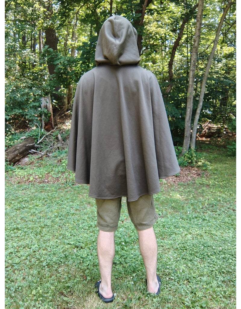 Cloakmakers.com 5741-Washable Brown Hard-Faced Fleece Ruana Cloak w/ Silver Toned Clasp
