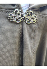 Cloakmakers.com 5741-Washable Brown Hard-Faced Fleece Ruana Cloak w/ Silver Toned Clasp