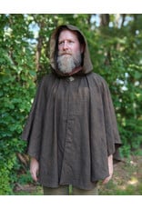 Cloakmakers.com 5746-Washable Brown Wool Blend Ranger Ruana Cloak w/ Bronze Tone Clasp