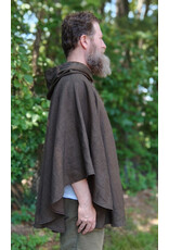 Cloakmakers.com 5746-Washable Brown Wool Blend Ranger Ruana Cloak w/ Bronze Tone Clasp