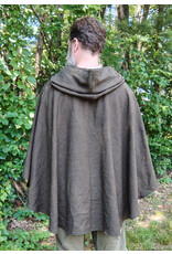 Cloakmakers.com 5746-Washable Brown Wool Blend Ranger Ruana Cloak w/ Bronze Tone Clasp