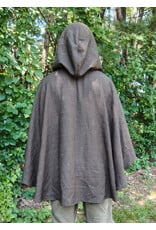 Cloakmakers.com 5746-Washable Brown Wool Blend Ranger Ruana Cloak w/ Bronze Tone Clasp