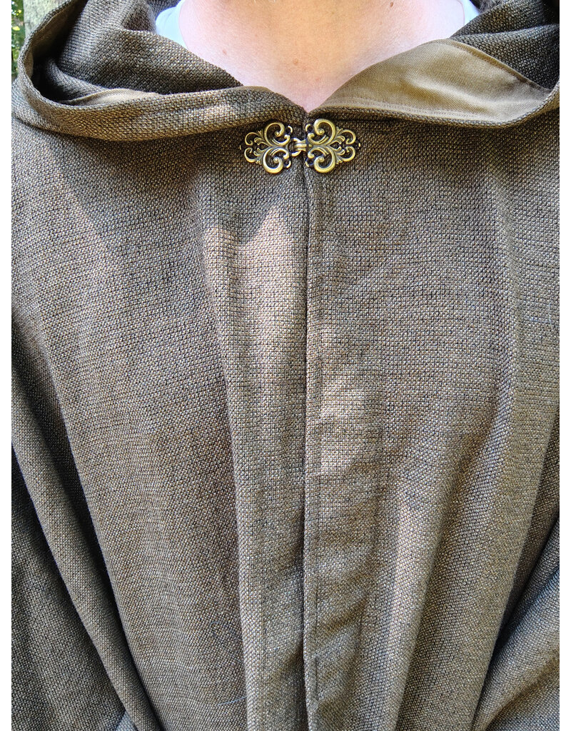Cloakmakers.com 5746-Washable Brown Wool Blend Ranger Ruana Cloak w/ Bronze Tone Clasp