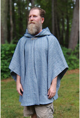 Cloakmakers.com 5749-Washable Blue Woven Wool Blend Cloak w/ Blue Hood Lining & Pockets