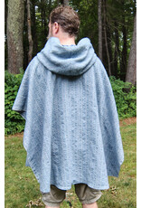 Cloakmakers.com 5749-Washable Blue Woven Wool Blend Cloak w/ Blue Hood Lining & Pockets