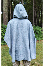 Cloakmakers.com 5749-Washable Blue Woven Wool Blend Cloak w/ Blue Hood Lining & Pockets