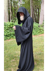 Cloakmakers.com R561-Washable Lightweight Black Wool Robe w/ Pockets